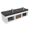Castello Usa Thames 60-inch White Vanity Set with Black Top and Chrome Handles CB-MC-60W-CHR-20146-BL - alternate 7